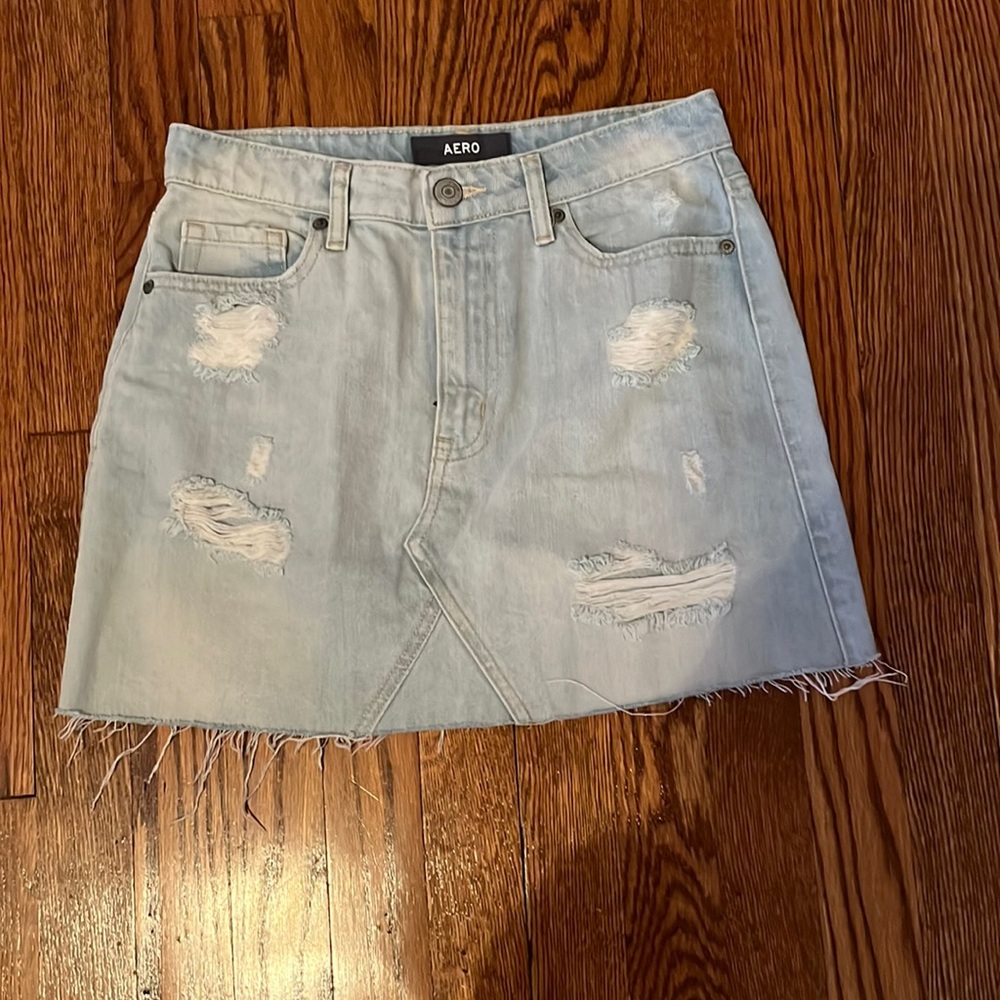 denim mini skirt